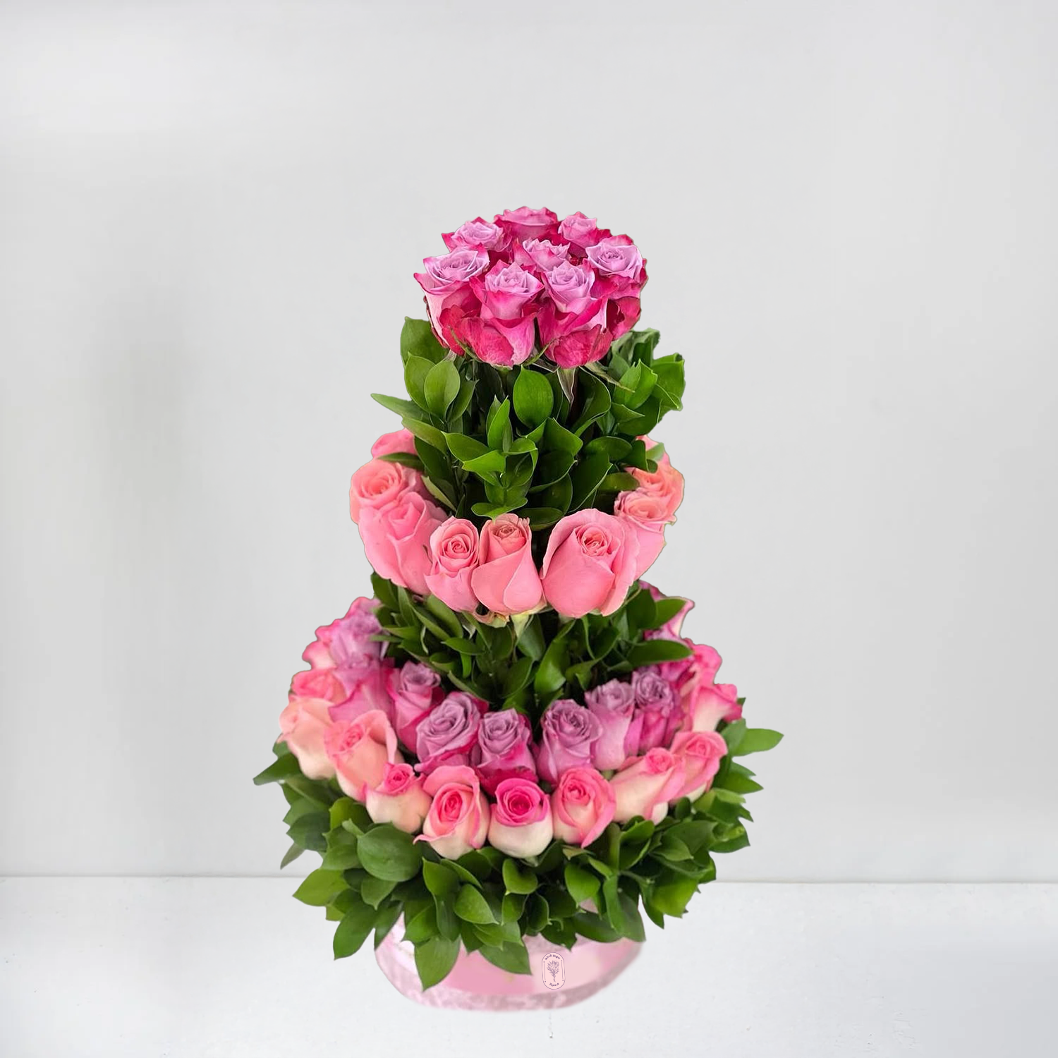 Elegant Tower of Pink & Lavender Roses