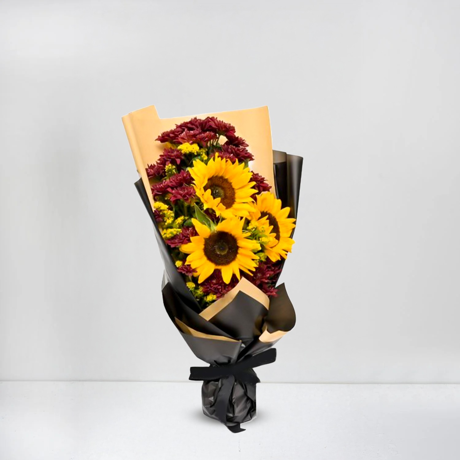 Sunflower & Maroon Bloom Bouquet