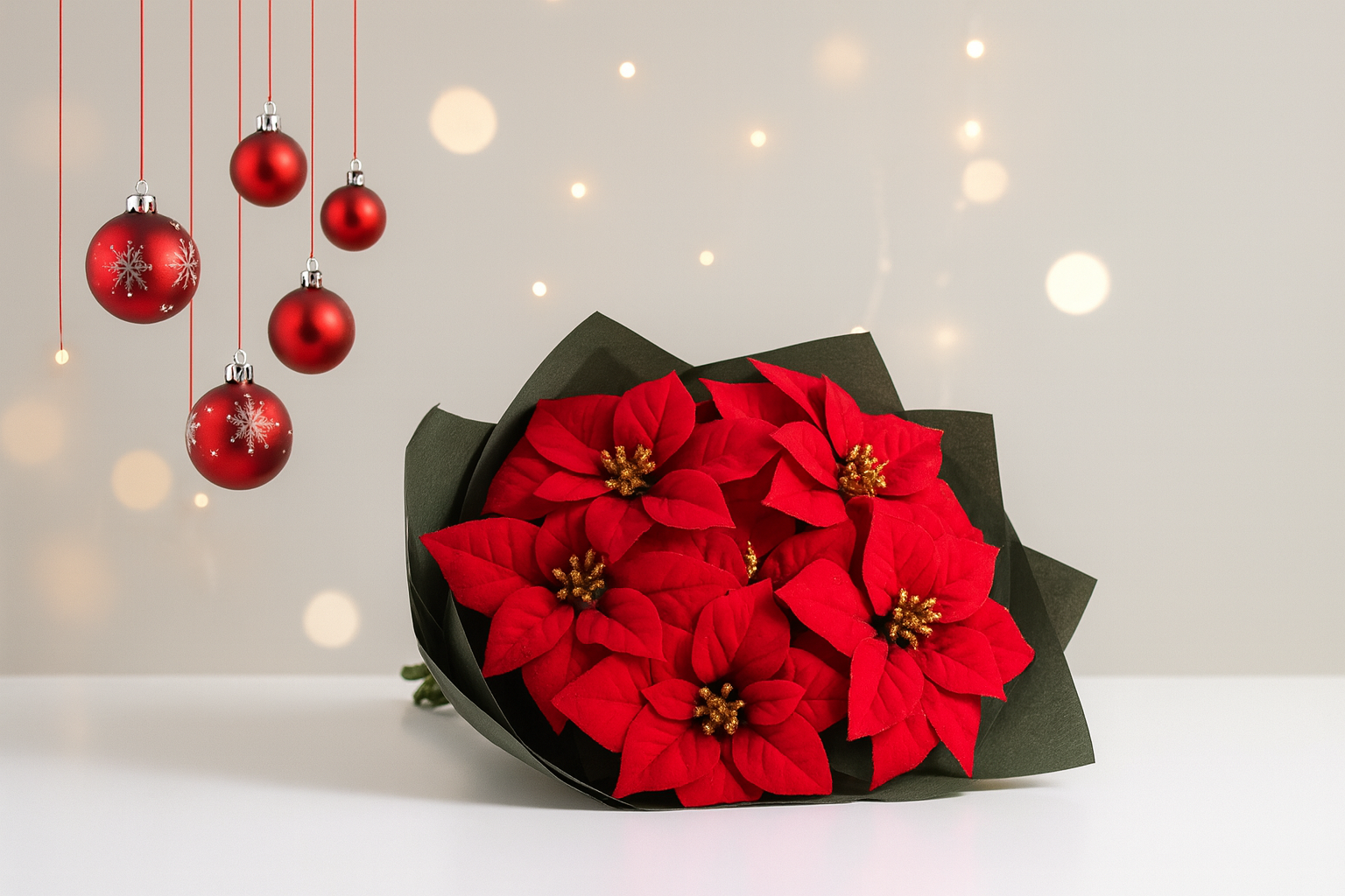 Elite Poinsettia – 5 Blooms (High-End)