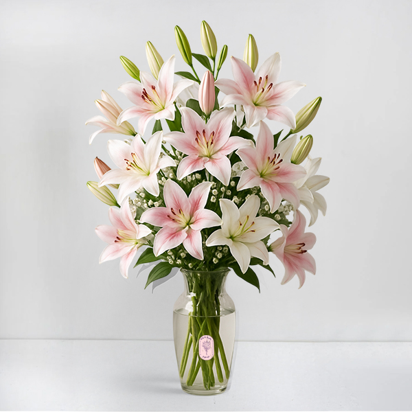 Soft Pink & White Lilies