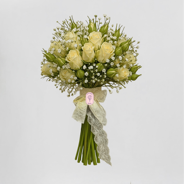 Cream Rose Bridal Bouquet