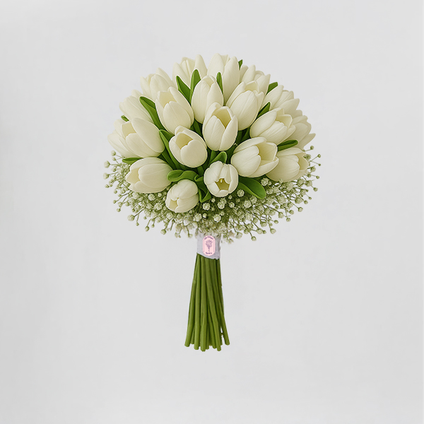 White Tulip & Baby Bloom Bouquet