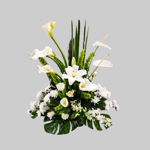 White Lilies & Orchid Elegant