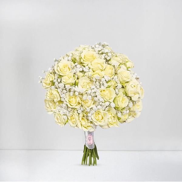 Handheld Cream Rose Bouquet